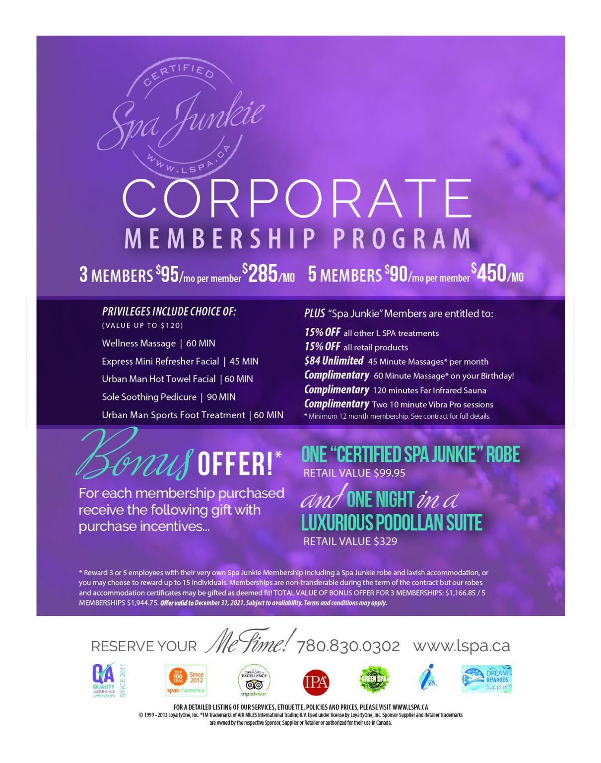 Corporate Membership Program - The L Spa and Wellness Centre